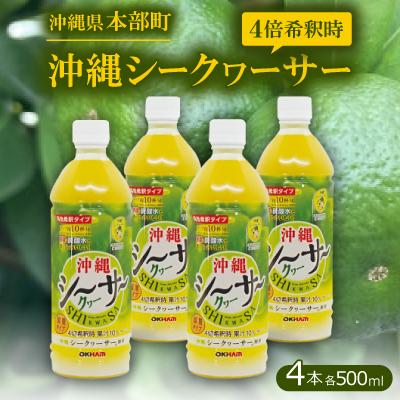 ふるさと納税 本部町 沖縄シークヮーサー4倍希釈時 果汁10% 500ml×4本セット