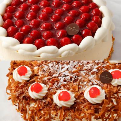 ふるさと納税 長野市 シュス木苺レアチーズケーキ15cmと、シュヴァルツベルダーキルシュトルテ15cmのセット