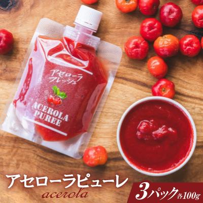 ふるさと納税 本部町 アセローラ果汁100%!アセローラピューレ 100g×3Pセット