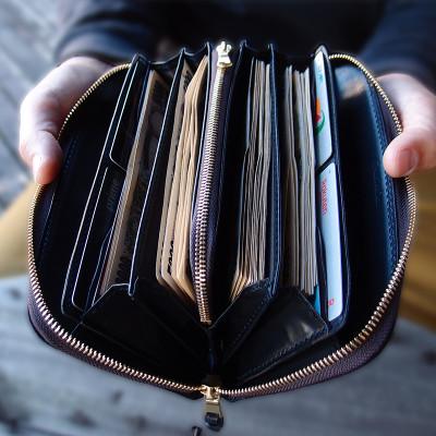 ふるさと納税 ひたちなか市 ラフテール【コードバン ロングZIPウォレット BLACK DAIAMOND】 CW-BKD-LZの画像