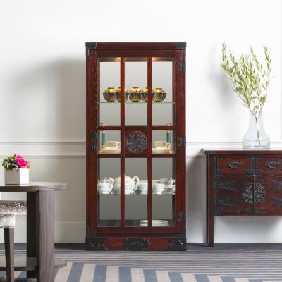 ふるさと納税 利府町 仙台箪笥 キュリオケース 拭き漆塗り 申込書返送後1〜5ヶ月程度でお届け