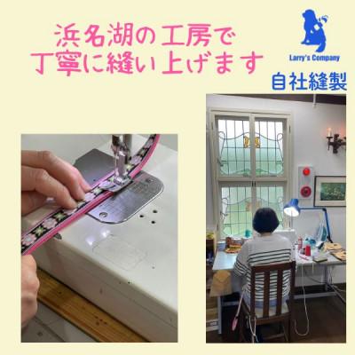 ふるさと納税 浜松市 中型犬用 Mサイズ ハーフチョークカラーとリードのセット 【ノスタルジックピンクフラワー】の画像