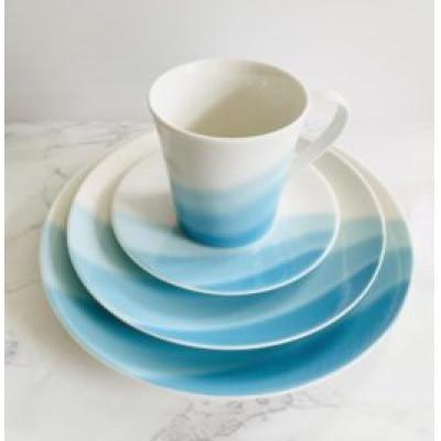 ふるさと納税 土庄町 オリーブ食器 4点セット/瀬戸内ブルー[食洗機・電子レンジ可]