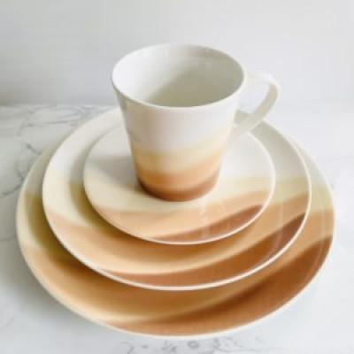 ふるさと納税 土庄町 オリーブ食器 4点セット/アースブラウン[食洗機・電子レンジ可]