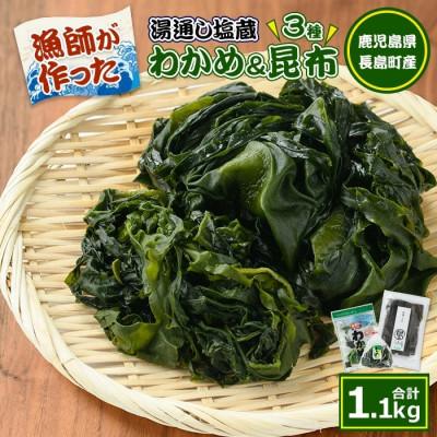 ふるさと納税 長島町 漁師が作った 野菜昆布と湯通し塩蔵わかめセット_kiku-7166