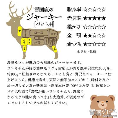 ふるさと納税 上越市 【雪国ジビエ】雪国しか ジャーキー [ペット用] 100gの画像
