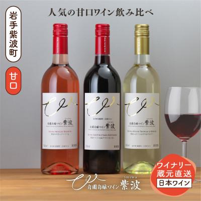 ふるさと納税 紫波町 [自園自醸ワイン紫波]人気ワイン飲み比べ 甘口ワイン3本セット