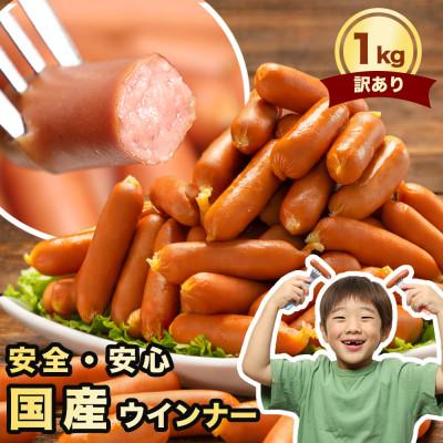 ふるさと納税 紫波町 訳あり ソーセージ ウインナー 1kg(1kg×1パック65本入り)冷凍 業務用 国産