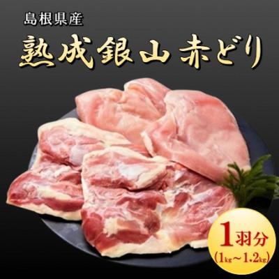 ふるさと納税 大田市 [熟成]地鶏の銀山赤どり精肉(まるごと1羽分)1kg〜1.2kg