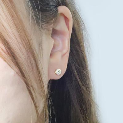 k18 ダイヤモンド　スタッドピアス K18 誕生石×ダイヤモンド スタッドピアス （4月：ダイヤモンド）- me