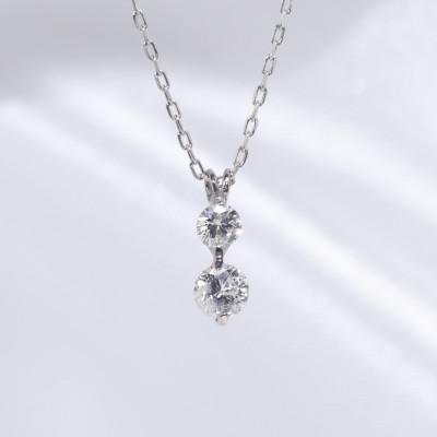 ふるさと納税 甲斐市 プラチナ 0.15ct 2石ダイヤモンドペンダント【BQ-183】の画像