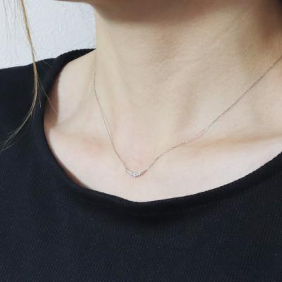 ふるさと納税 甲斐市 プラチナ 0.10ct ラインダイヤモンドネックレス【BQ-185】の画像