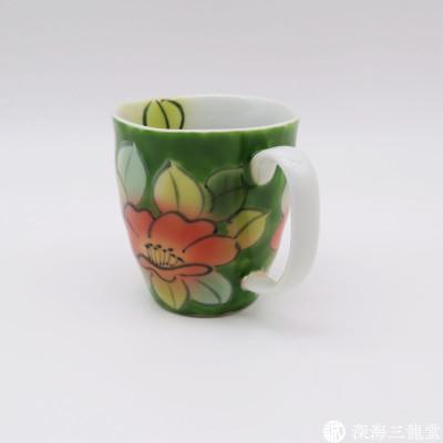 ふるさと納税 有田町 染錦色彩花マグカップ(有田焼 深海三龍堂)赤絵 手描き_1