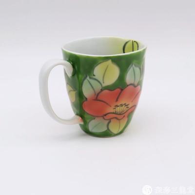 ふるさと納税 有田町 染錦色彩花マグカップ(有田焼 深海三龍堂)赤絵 手描き_2