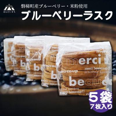 ふるさと納税 磐梯町 ラスク(ブルーベリー)(米粉入り)5個セット 磐梯町産米粉使用