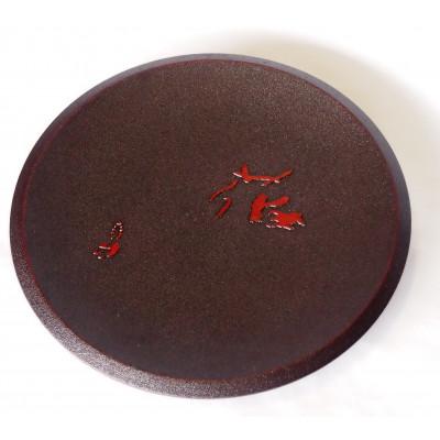 ふるさと納税 高知市 「土佐古代塗」9寸盛皿 花 (27cm)[BF027]