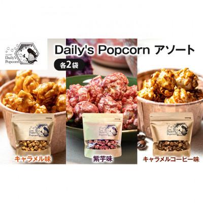 ふるさと納税 伊丹市 Daily'sPopcornアソートキャラメル味紫芋味キャラメルコーヒー味各2袋