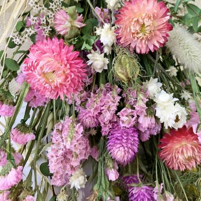 ふるさと納税 茅野市 信州八ヶ岳の麓から贈るドライフラワースワッグ M(ピンク)の画像