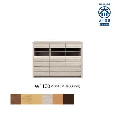 ふるさと納税 大川市 無垢リビング家具コリーナ(サイドボード・リビングボード)110cm WOWH(オークホワイト)