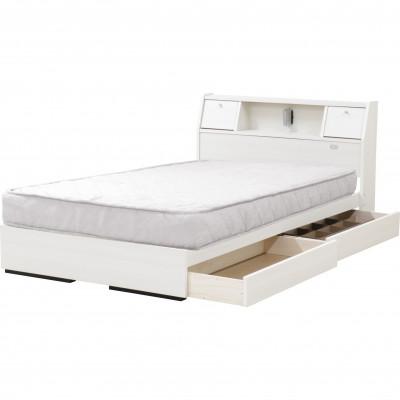 ふるさと納税 知立市 [組立付き]K333ダブルベッド(クラシックホワイト)ポケットコイルマットレス付(1298)