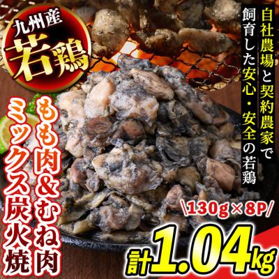 ふるさと納税 さつま町 九州産若どり炭火焼もも肉・むね肉ミックス8