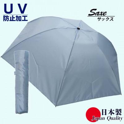 ふるさと納税 田原本町 男女兼用雨傘 超軽量ミニ傘 富士絹無地 日本製 サックス 136401