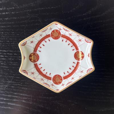 ふるさと納税 有田町 錦赤金彩瓔珞豆小皿/2枚組(有田焼 深海三龍堂)(有