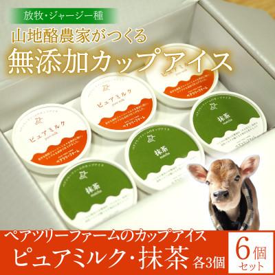 ふるさと納税 平谷村 放牧ジャージーカップアイス 抹茶・ピュアミルク 各3個[計6個セット]