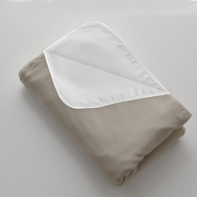 ふるさと納税 浜松市 日本製 和晒 ダブルガーゼケット 綿100% クイーン グレージュラテ×ピュアホワイト