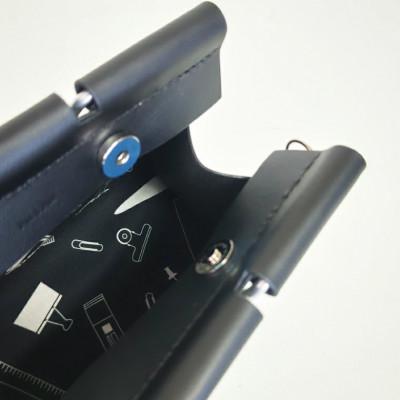 ふるさと納税 水戸市 クリップバッグ Big【身近な文具をモチーフにした、本革のハンドメイドバッグ】の画像