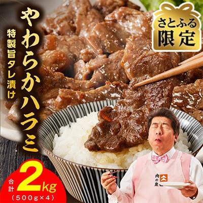 ふるさと納税 泉佐野市 [さとふる限定]やわらかハラミ 2kg 氷温熟成×特製旨ダレ 小分け 4パック