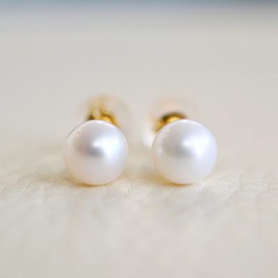ふるさと納税 昭和町 K18(18金) イエローゴールド パール 5.0mm ピアス 真珠 保証書付 SMK-TP5.0_1