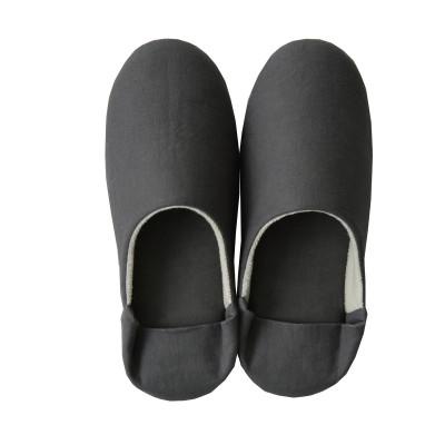 ふるさと納税 浜松市 日本製 スリッパ Lサイズ リネン コットン 綿麻素材のルームシューズ リーナブレンド ダークグレー