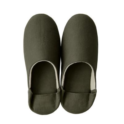 ふるさと納税 浜松市 日本製 スリッパ Lサイズ リネン コットン 綿麻素材のルームシューズ リーナブレンド カーキ