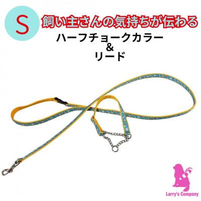 ふるさと納税 浜松市 小型犬用 Sサイズ ハーフチョークカラーとリードのセット 【トルコブルーム】の画像