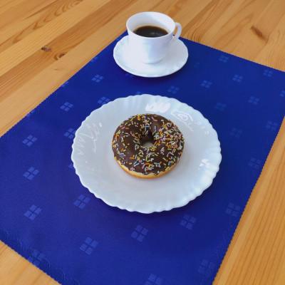 ふるさと納税 宇都宮市 2枚の生地を重ね合わせ仕立てたランチョンマット カラー:ロイヤルブルー 2枚