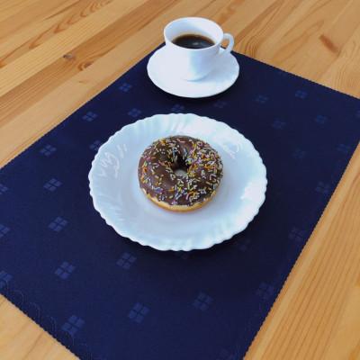 ふるさと納税 宇都宮市 2枚の生地を重ね合わせ仕立てたランチョンマット カラー:ミッドナイトブルー 2枚