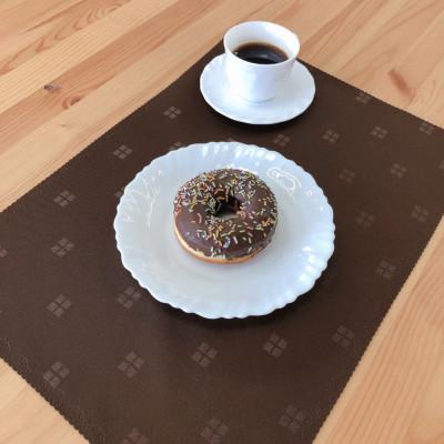 ふるさと納税 宇都宮市 2枚の生地を重ね合わせ仕立てたランチョンマット カラー:マローネブラウン 2枚