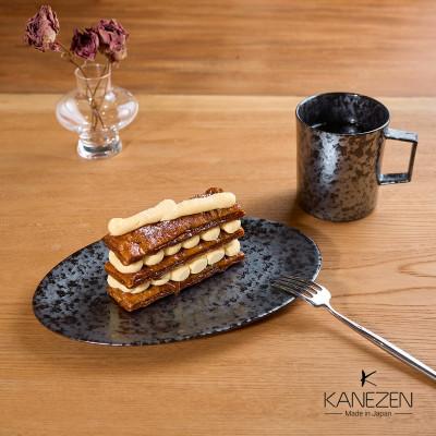 ふるさと納税 有田町 金善製陶所 23.5cmソフトオーバルプレート マグカップ ウロコ セット 有田焼