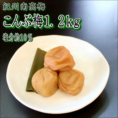 ふるさと納税 みなべ町 [家庭用]紀州南高梅 こんぶ梅 1.2kg