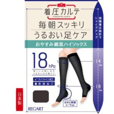 ふるさと納税 丸亀市 [メディックピエドシリーズ]おやすみ綿混ハイソックス Mサイズ ブラック