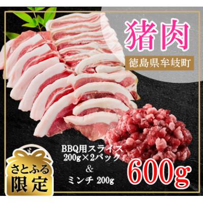 ふるさと納税 牟岐町 [さとふる限定]むぎ彩ジビエ 猪スライスBBQ用とミンチ計600g 徳島県牟岐町