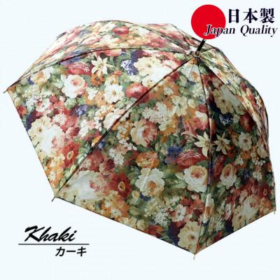 ふるさと納税 田原本町 傘 レディース 雨傘 長傘 サテン織り 手開き 花