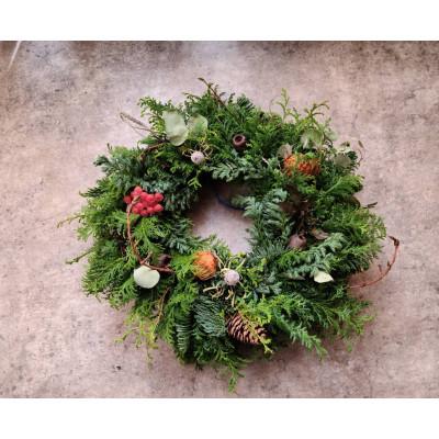 ふるさと納税 浜松市 浜松産ひむろ杉を使ったクリスマスリース