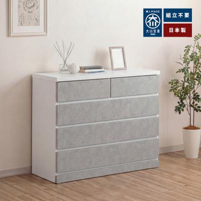 ふるさと納税 大川市 大川家具の職人が仕立てた、完成品で届く日本製チェスト 100cm幅4段ストーン スライドレール付