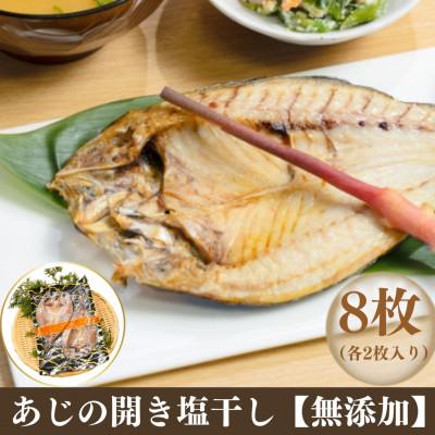ふるさと納税 平戸市 あじの開き塩干し[無添加] 8枚(各2枚入×4袋)
