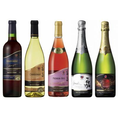 ふるさと納税 高畠町 赤・白・ロゼ・スパークリング・フルーツワイン バラエティ5本セット[高畠ワイナリー]