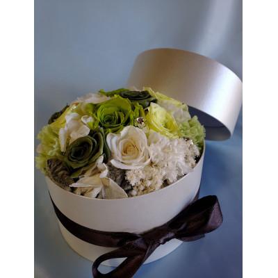 ふるさと納税 飯島町 プリザーブドフラワー サークルBOX グリーン