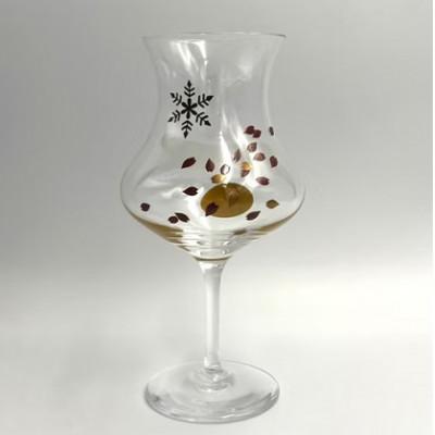 ふるさと納税 輪島市 [復興支援]輪島 蒔絵(雪月花)を加飾した咲グラス