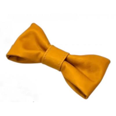 ふるさと納税 八幡市 レザーネクタイ (バタフライタイプ) キャメル 1個 蝶ネクタイ